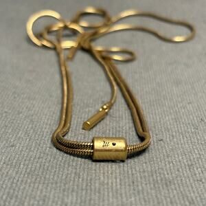 Madewell Gold Tone Lariat Bolo Tie Adjustable Sliding Bead Necklace Moon